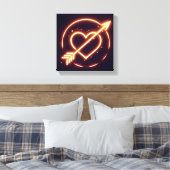 glowing image of a heart with cupid's arrow canvas afdruk (Insitu (Slaapkamer))