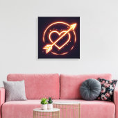 glowing image of a heart with cupid's arrow canvas afdruk (Insitu (Woonkamer))