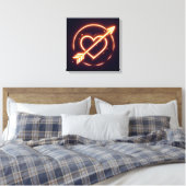 glowing image of a heart with cupid's arrow canvas afdruk (Insitu (Slaapkamer))