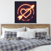 glowing image of a heart with cupid's arrow canvas afdruk (Insitu (Slaapkamer))