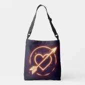 glowing image of a heart with cupid's arrow crossbody tas (Achterkant)