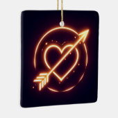 glowing image of a heart with cupid's arrow keramisch ornament (Rechts)