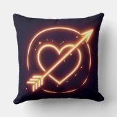 glowing image of a heart with cupid's arrow kussen (Achterkant)