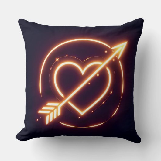 glowing image of a heart with cupid's arrow kussen (Voorkant)