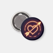 glowing image of a heart with cupid's arrow magneet (Voorkant / Achterkant)