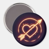 glowing image of a heart with cupid's arrow magneet (Voorkant / Achterkant)