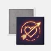 glowing image of a heart with cupid's arrow magneet (Voorkant / Achterkant)