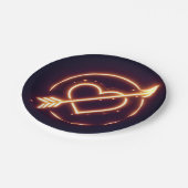glowing image of a heart with cupid's arrow papieren bordje (Gekanteld)