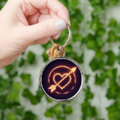 glowing image of a heart with cupid's arrow sleutelhanger (Hand)