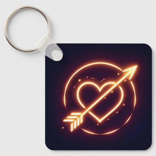 glowing image of a heart with cupid's arrow sleutelhanger (Voorkant)