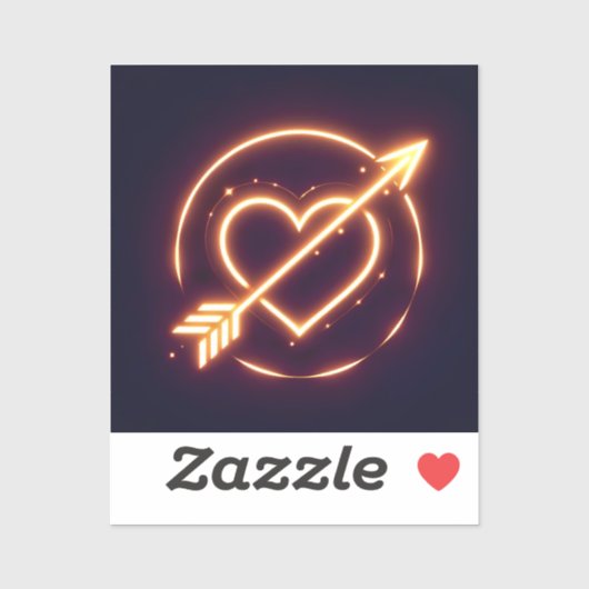 glowing image of a heart with cupid's arrow sticker (Vel)
