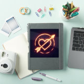 glowing image of a heart with cupid's arrow sticker (iPad Cover)