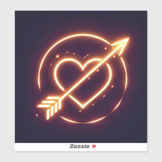 glowing image of a heart with cupid's arrow sticker (Vel)