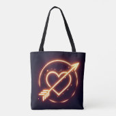glowing image of a heart with cupid's arrow tote bag (Achterkant)