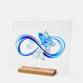 Glowing infinity with blue rose acryl bord (Hoek)