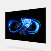 Glowing infinity with blue rose acryl bord (Hoek)
