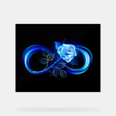 Glowing infinity with blue rose acryl bord (Voorkant)