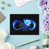 Glowing infinity with blue rose acryl uitnodigingen (Insitu (Huwelijk))