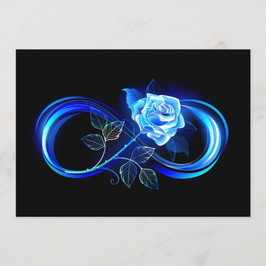 Glowing infinity with blue rose advieskaart (Voorkant)