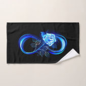 Glowing infinity with blue rose bad handdoek (Handdoek)