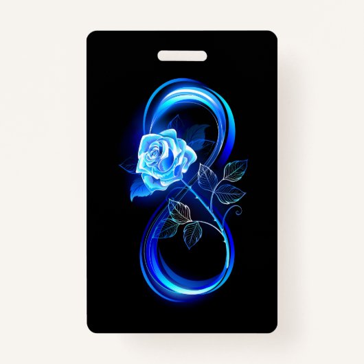 Glowing infinity with blue rose badge (Voorkant)