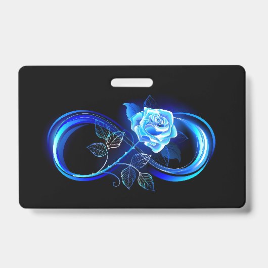 Glowing infinity with blue rose badge (Voorzijde)