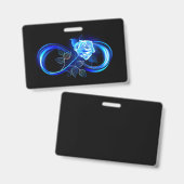 Glowing infinity with blue rose badge (Voor- en achterkant)