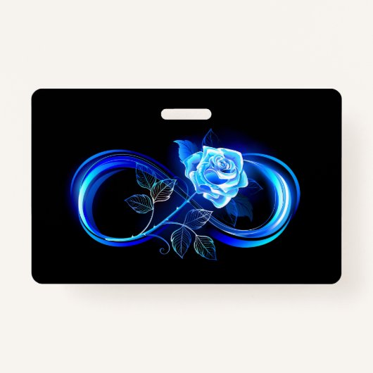 Glowing infinity with blue rose badge (Voorkant)