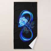 Glowing infinity with blue rose badhanddoek (Badhanddoek)