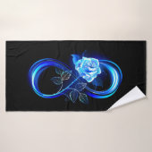 Glowing infinity with blue rose badhanddoek (Badhanddoek)