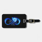 Glowing infinity with blue rose bagagelabel (Voorkant horizontaal)