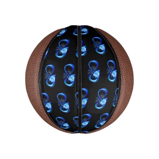 Glowing infinity with blue rose basketbal (Verticaal)