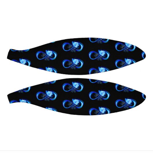 Glowing infinity with blue rose basketbal (Panelen)