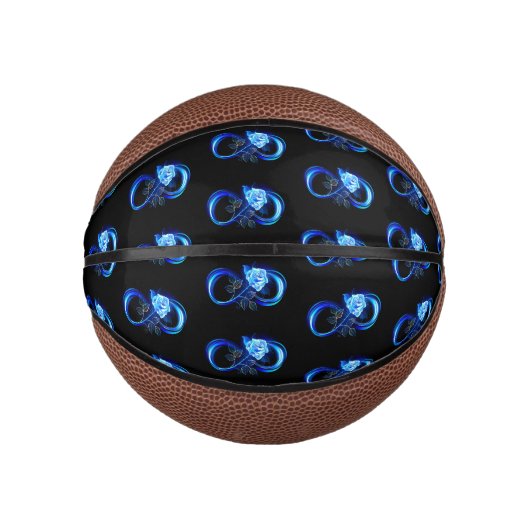 Glowing infinity with blue rose basketbal (Voorkant)