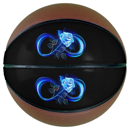 Glowing infinity with blue rose basketbal (Voorkant)