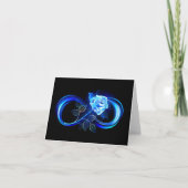 Glowing infinity with blue rose bedankkaart (Voorkant)