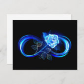 Glowing infinity with blue rose bedankkaart (Voorkant / Achterkant)