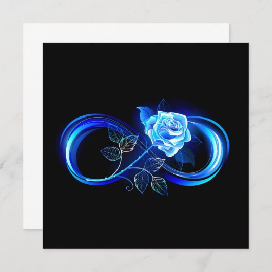 Glowing infinity with blue rose bedankkaart (Voorkant / Achterkant)