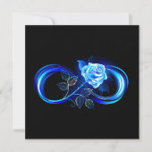 Glowing infinity with blue rose bedankkaart (Voorkant)