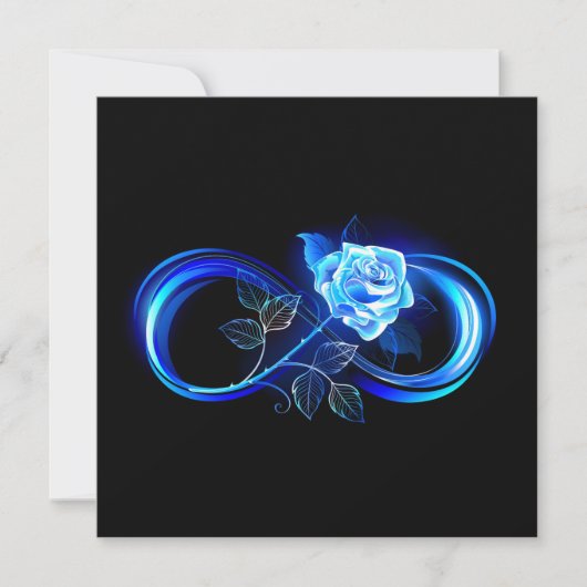 Glowing infinity with blue rose bedankkaart (Voorkant)