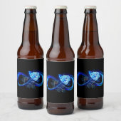 Glowing infinity with blue rose bier etiket (Flessen)