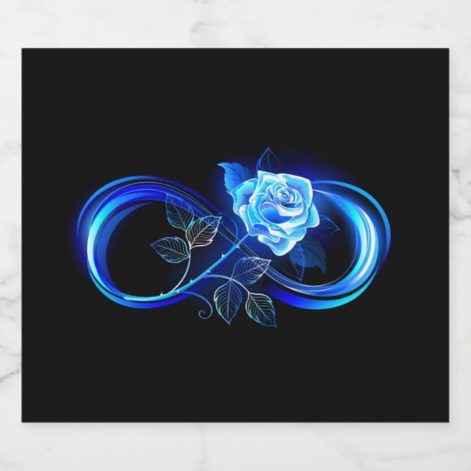 Glowing infinity with blue rose bier etiket (Enkel label)