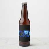 Glowing infinity with blue rose bier etiket (Voorkant)