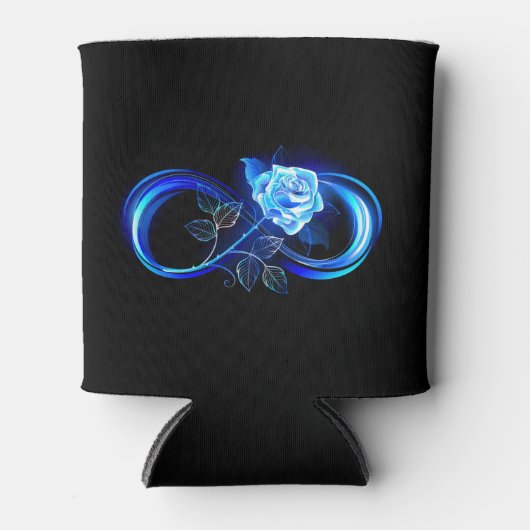 Glowing infinity with blue rose blikjeskoeler (Voorkant)