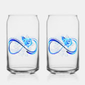 Glowing infinity with blue rose blikvorm glas (Voorkant)