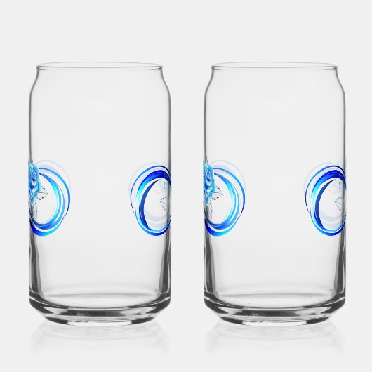 Glowing infinity with blue rose blikvorm glas (Rechts)
