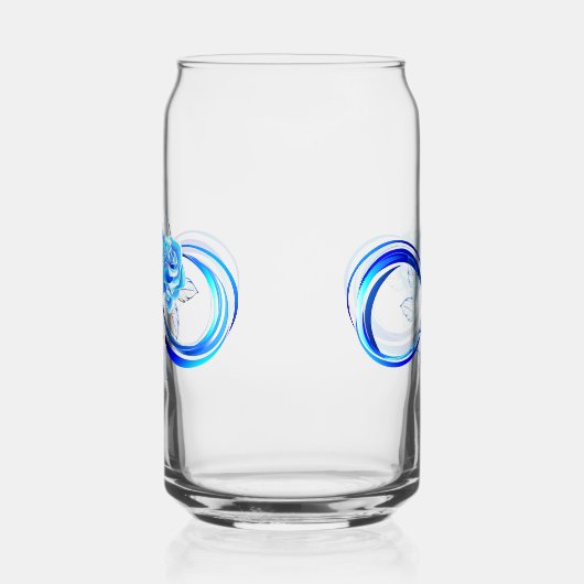 Glowing infinity with blue rose blikvorm glas (Rechts)