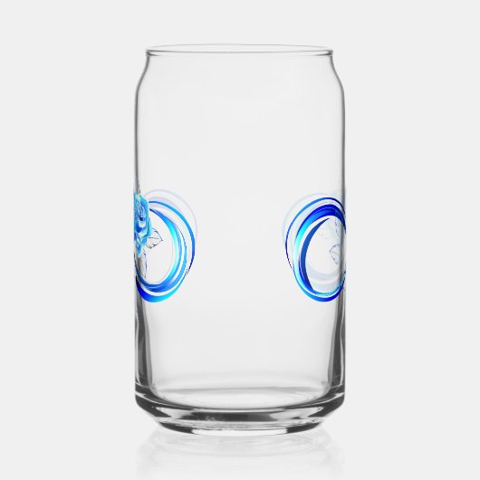 Glowing infinity with blue rose blikvorm glas (Links)