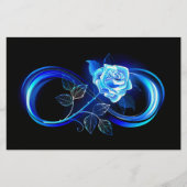 Glowing infinity with blue rose briefpapier (Voorkant)