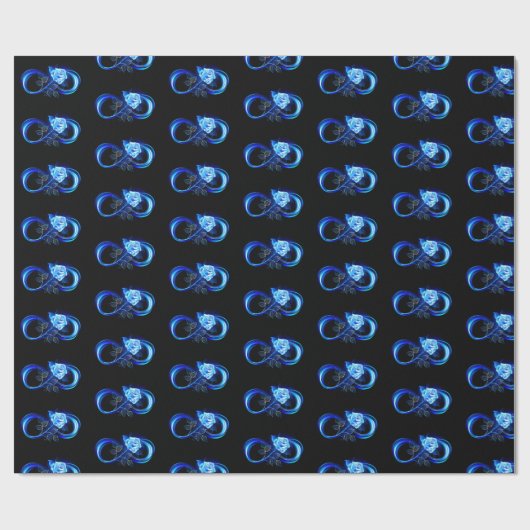 Glowing infinity with blue rose cadeaupapier (Vlak)